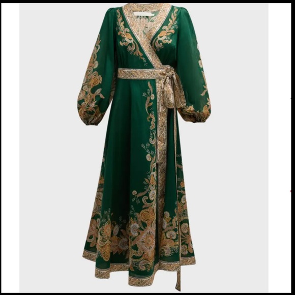 Zimmermann Devi Midi Dress in Emerald & Paisley NWT size 1 - Picture 14 of 14